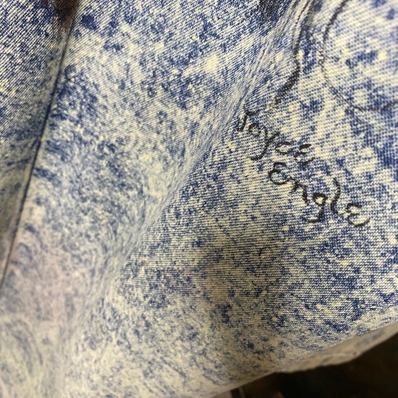 Vintage Acid Washed Hand Painted Native American Denim Trench - Picture 3 of 11